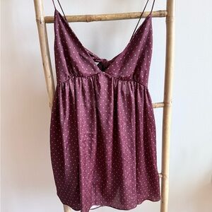 Zara silky mini dress, bow tie back